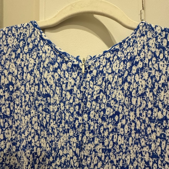 Blue and White Smocked Vacation Dress - Size L - Picture 2 of 5